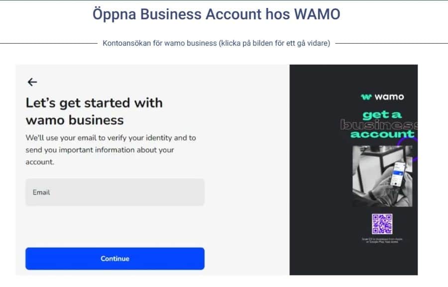 Wamo Business account på BR Economy