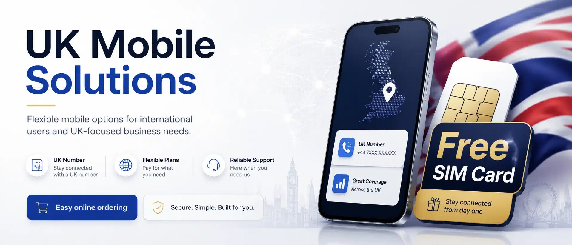UK mobile solutions with a free SIM card and UK mobile number